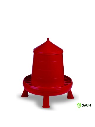 Tolva Roja Plastico Aves 8Kg con Patas